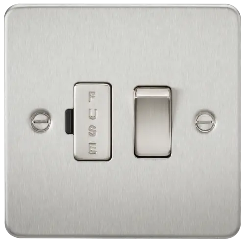 ML Flat Plate 13A Switched Fused Spur Unit - Brushed Chrome ML Knightsbridge