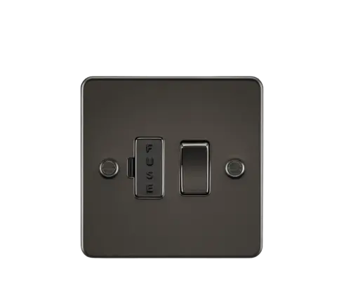 ML Flat Plate 13A Switched Fused Spur Unit - Gunmetal ML Knightsbridge