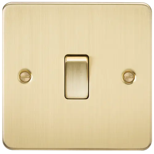 ML Flat Plate 20 Amp 1 Gang Double Pole switch - Brushed Brass ML Knightsbridge