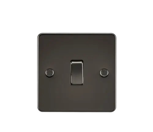 ML Flat Plate 20 Amp 1 Gang Double Pole switch - Gunmetal ML Knightsbridge