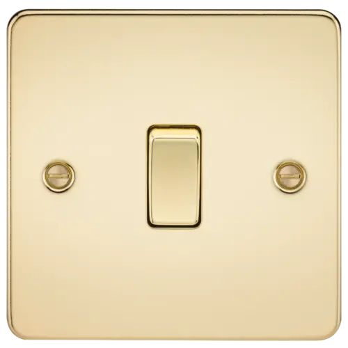 ML Flat Plate 20 Amp 1 Gang Double Pole switch - Polished Brass ML Knightsbridge