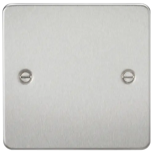ML Flat Plate 1 Gang Blanking Plate - Brushed Chrome ML Knightsbridge