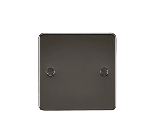 ML Flat Plate 1 Gang Blanking Plate - Gunmetal ML Knightsbridge