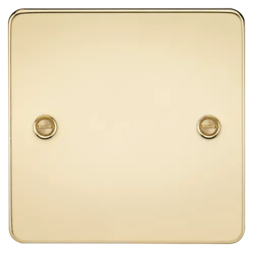 ML Flat Plate 1 Gang Blanking Plate - Polished Brass ML Knightsbridge