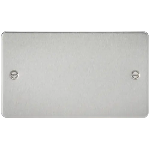 ML Flat Plate 2 Gang Blanking Plate - Brushed Chrome ML Knightsbridge