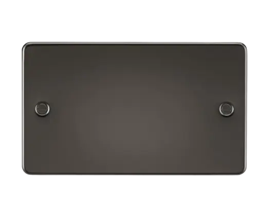 ML Flat Plate 2 Gang Blanking Plate - Gunmetal ML Knightsbridge