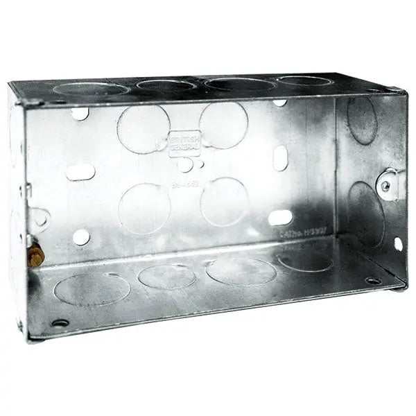 47mm Double Galvanised Steel Knockout Metal Back Box BG (British General)