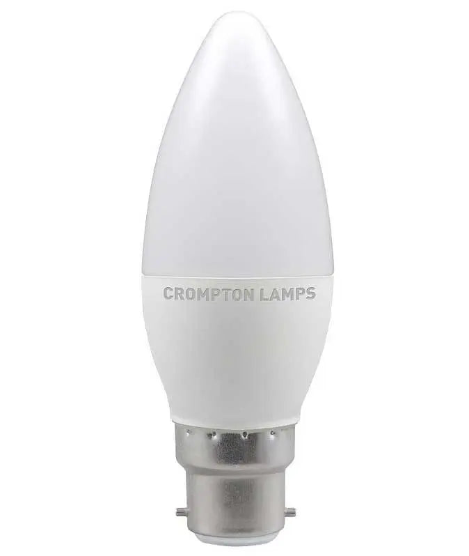 Crompton 5.5 Watt B22 LED Candle Bulb (Frosted) in Daylight Crompton