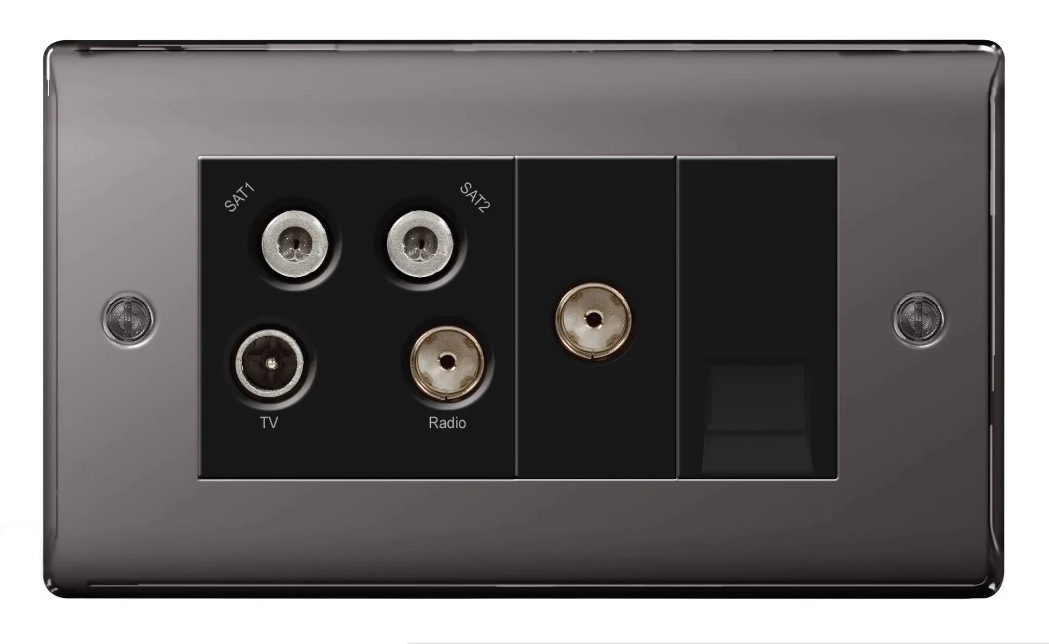 BG Nexus Metal Quadplex Outlet Point in Black Nickel - NBN69-01 BG (British General)