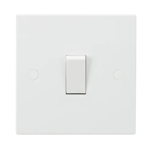 ML Square Edge 10AX 1 Gang 2-Way Switch in White ML Knightsbridge