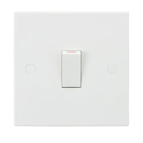ML Square Edge 20A Double Pole Switch In White ML Knightsbridge