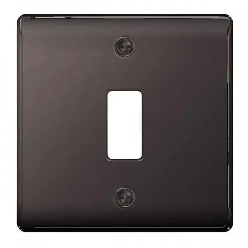 BG Nexus Grid 1 Gang Frontplate in Black Nickel - RNBN1-01 BG (British General)