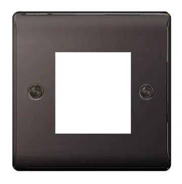 BG Nexus Metal 2 Gang Euro Module Front Plate in Black Nickel - NBNEMS2-01 BG (British General)