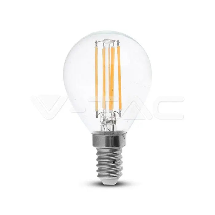 V-TAC 4 Watt E14 LED Golf Ball Bulb (Clear Filament) in Cool White V-TAC