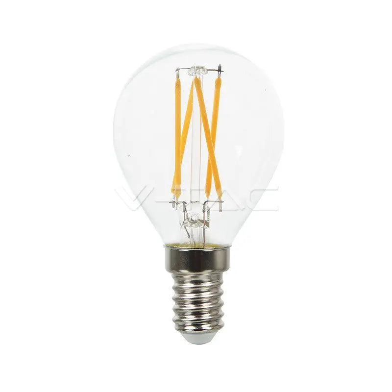 V-TAC 4 Watt E14 LED Golf Ball Bulb (Clear Filament) in Warm White V-TAC