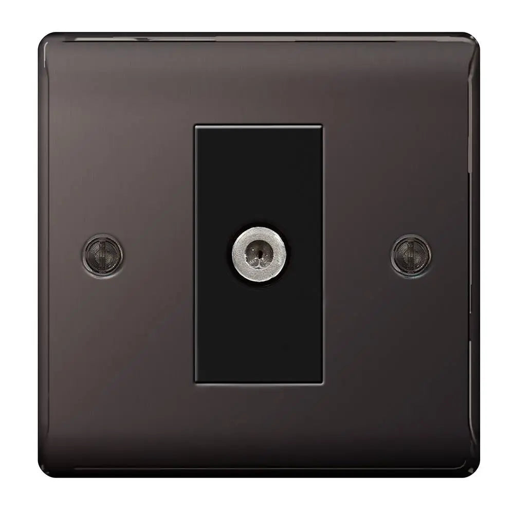 BG Nexus Metal 1 Gang Satellite Point in Black Nickel - NBN64-01 BG (British General)