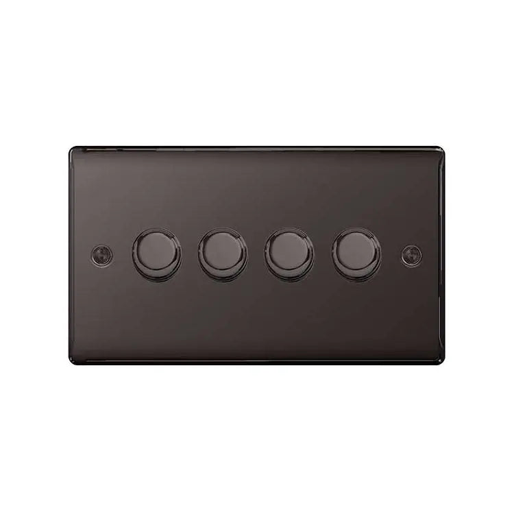 BG Nexus Metal 4 Gang Dimmer Switch in Black Nickel - NBN84-01 BG (British General)