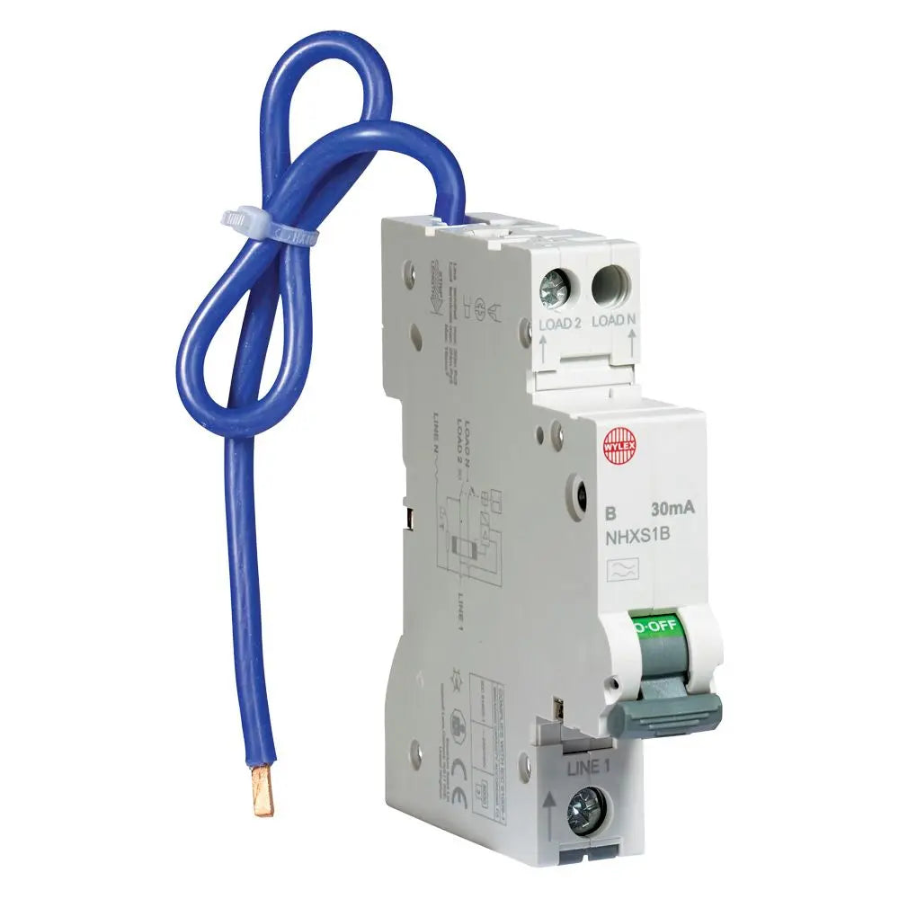 Wylex RCBO NHXSBS1B06 6 Amp Miniature Type A SP 30MA B Curve Wylex