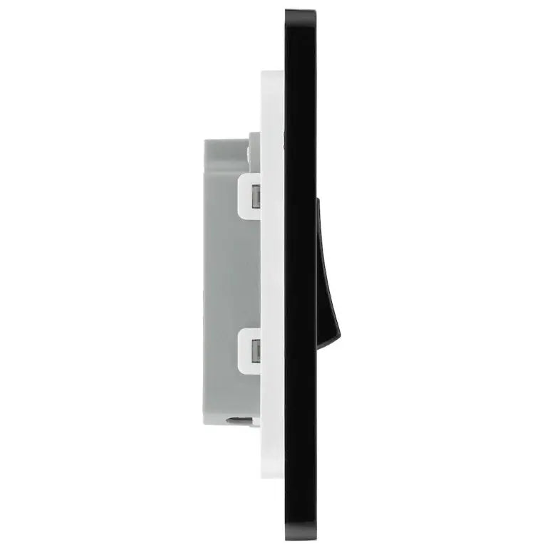 BG Evolve Matt Black Screwless Single Press Switch PCDMB14B BG (British General)
