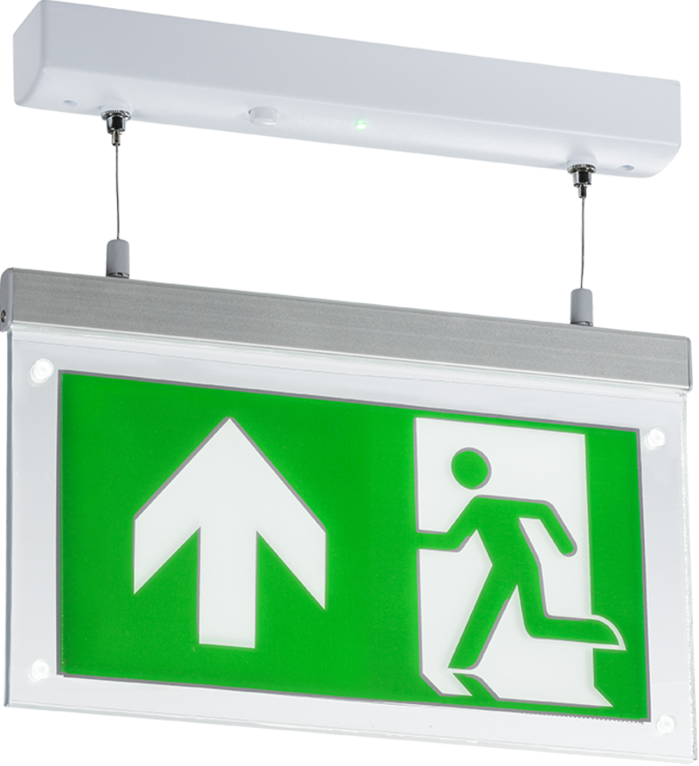 ML Knightsbridge 230V 2W LED Suspended Double-Sided Emergency Exit Sign- EMLSUSL