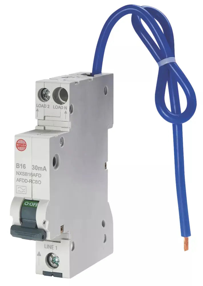 Wylex NXSB16AFD 16A B Type 1P+N RCBO / AFDD Single Module Arc Fault Device Wylex