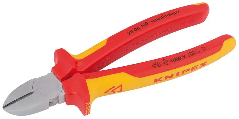 Knipex 70 06 180  Diagonal Cutter Insulated with Multi-Component Grips VDE-Tested Chrome-Plated 180mm Knipex