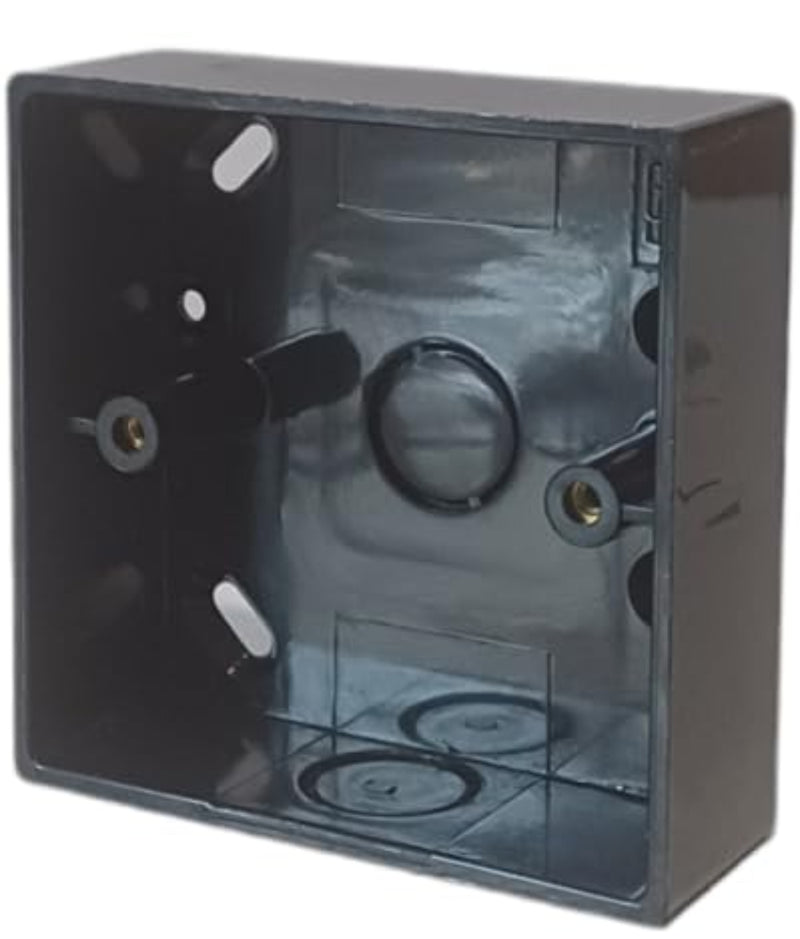 1 Gang Single Black Curved Edge Surface Pattress Back Box 32mm Deep
