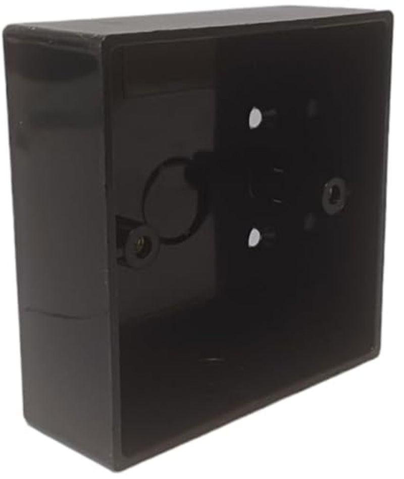 1 Gang Single Black Curved Edge Surface Pattress Back Box 32mm Deep