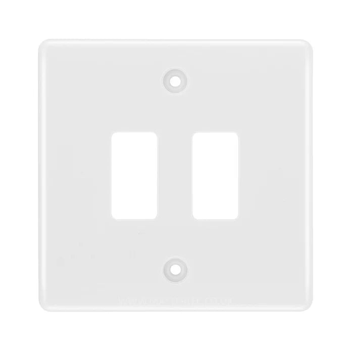BG R82 White 2 Gang Front Cover Plate