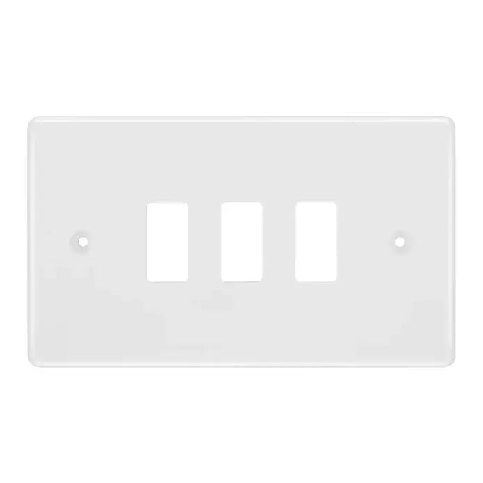 BG R83 White 3 Gang Front Cover Plate