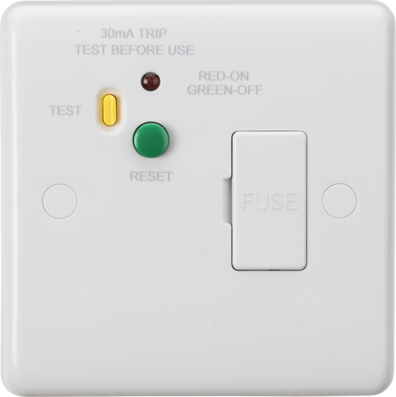 Knightsbridge 13A RCD Protected Fused Spur Unit (Type A) White - 30mA CU6RCD