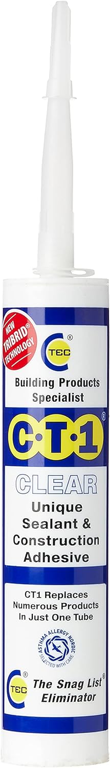 CT1 Adhesive & Sealant TRIBRID Multi-Purpose Sealant & Adhesive - Bathroom, Shower & Window Sealant - Odourless - Anti Mould Waterproofing Sealant Adhesive - Vibration Resistant & Flexible - 290ml