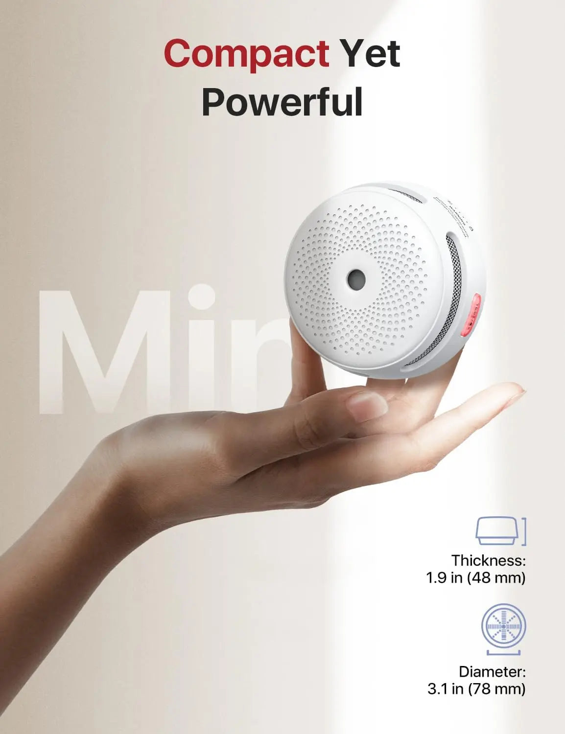 X-Sense Mini Smoke Alarm for Home, 10-Year Battery Smoke Detector with LED Indicator & Silence Button XS01 X-Sense