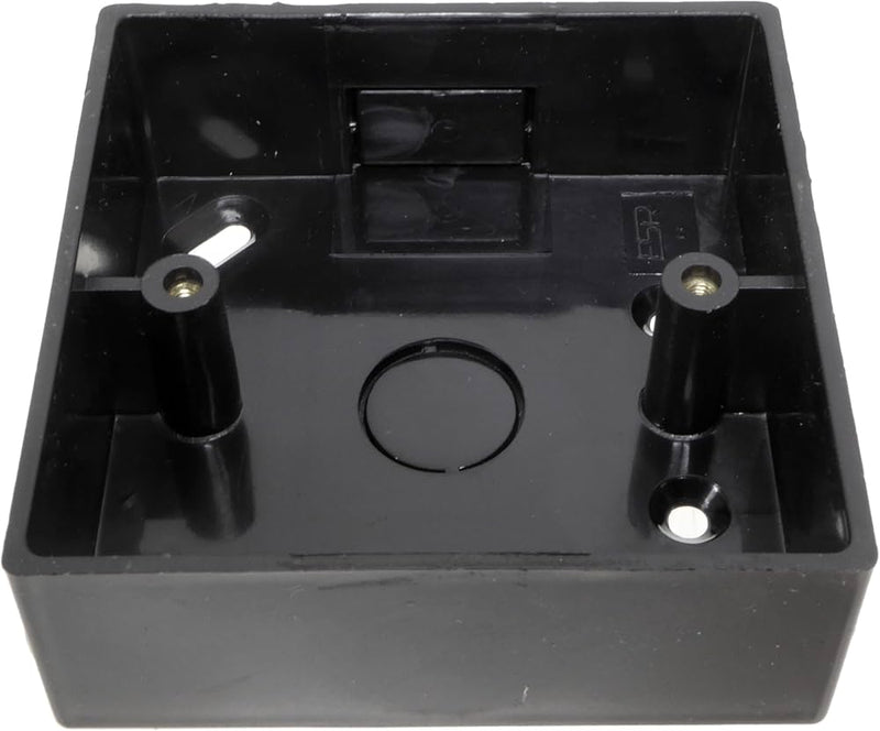 1 Gang Single Black Curved Edge Surface Pattress Back Box 32mm Deep