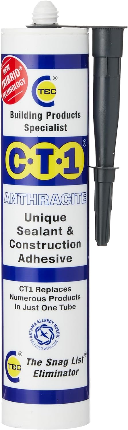 CT1 Adhesive & Sealant TRIBRID Multi-Purpose Sealant & Adhesive - Bathroom, Shower & Window Sealant - Odourless - Anti Mould Waterproofing Sealant Adhesive - Vibration Resistant & Flexible - 290ml