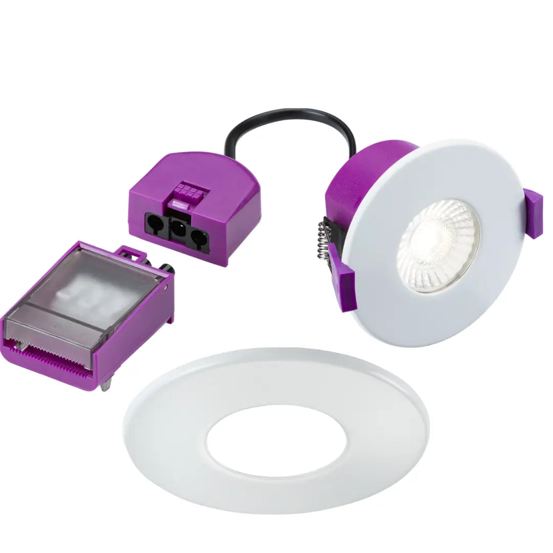 Knightsbridge x10 SPKEVFS10 SpektroLED Evo Fixed IP65 Downlights 2 x wattage and 4x cct c/w White Bezels ML Knightsbridge