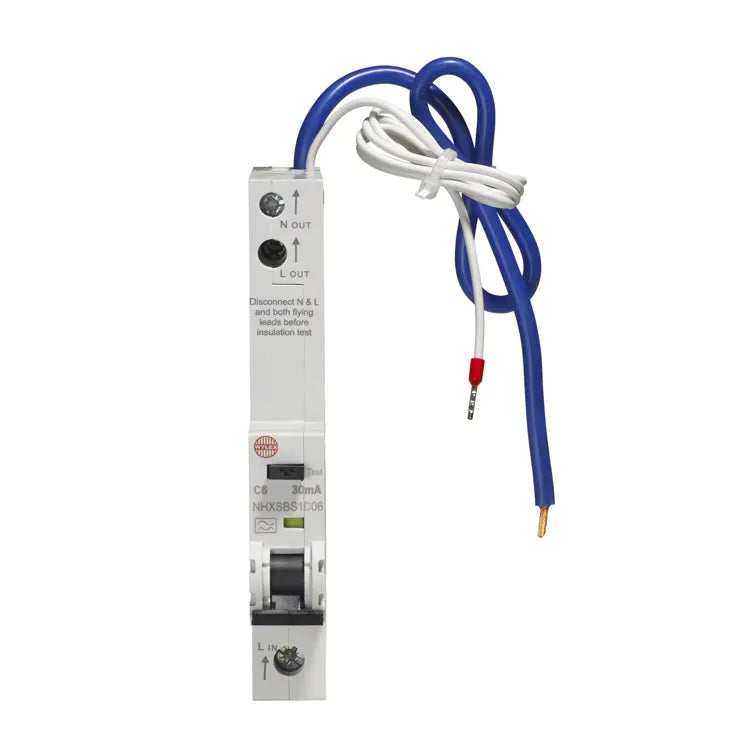 Wylex RCBO 6 Amp 30mA Type C 6A NHXSBS C6 - NHXSBS1C06 Wylex