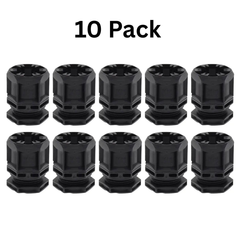 Wiska Trishot 20mm Gland & Locknut Black Pack of 10