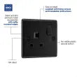 BG Nexus Metal Matt Black Single Socket 1 Gang 13A Double Pole Switched Socket - NFB21B