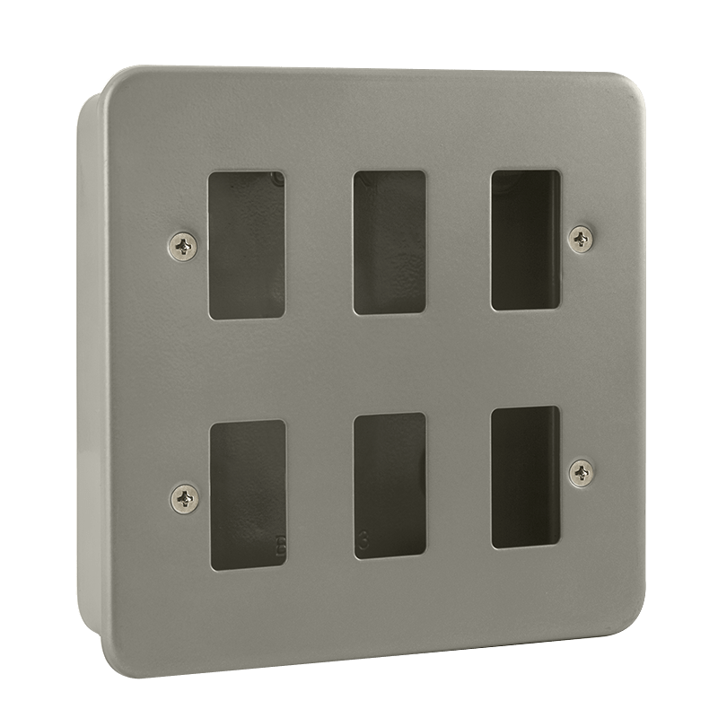 Click GridPro 6 Gang GridPro Frontplate & Back Box (No Knockouts) – CL20506B