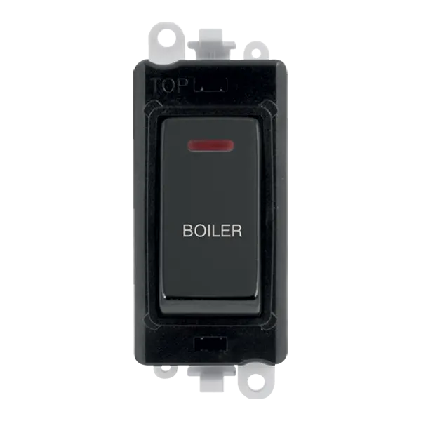 Click GridPro 20AX Double Pole Switch With LED Module - Black - Black Nickel - Boiler – GM2218BKBN-BL