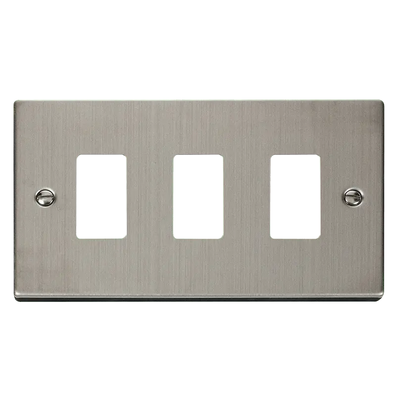 Click GridPro 3 Gang GridPro Frontplate - Stainless Steel – VPSS20403