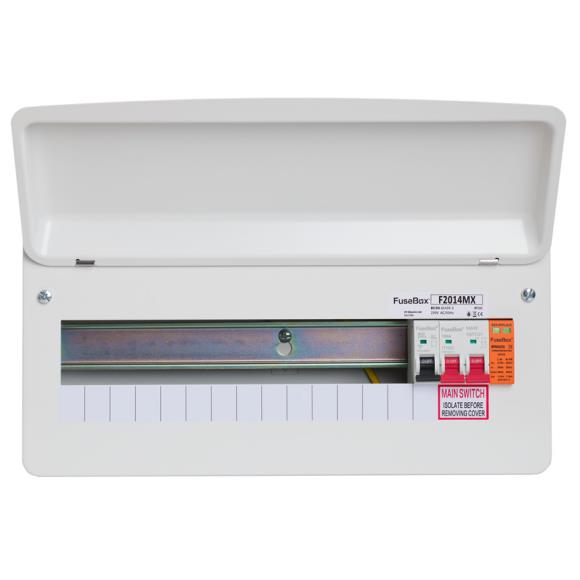 Fusebox F2014MX 14 Way Consumer Unit Surge Protection With 100A Isolator & SPD