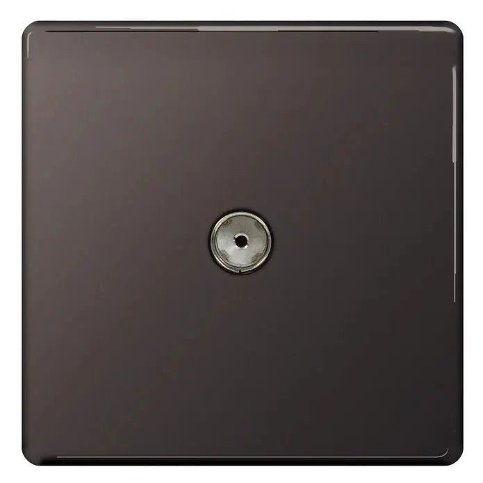BG Nexus Screwless Flat Plate Black Nickel Switches and Sockets Black Inserts Full Range BG Nexus