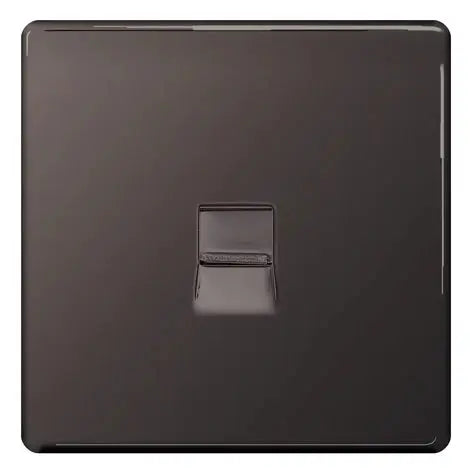 BG Nexus Screwless Flat Plate Black Nickel Switches and Sockets Black Inserts Full Range BG Nexus