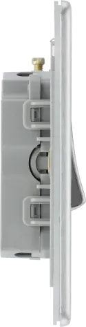 BG Nexus Screwless Flat Plate Brushed Steel Triple Light Switch FBS43 10Amp BG Nexus
