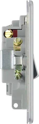 BG Nexus Screwless Flat Plate Brushed Steel Switched Fused Spur FBS50 13Amp
