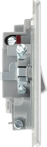 BG Nexus Screwless Flat Plate Brushed Steel Switched Fused Spur with Neon and Cable Entry FBS53 13Amp