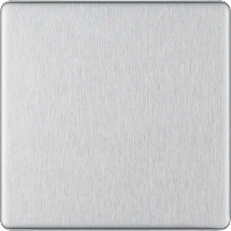 BG Nexus Screwless Flat Plate Brushed Steel Single Blanking Plate FBS94
