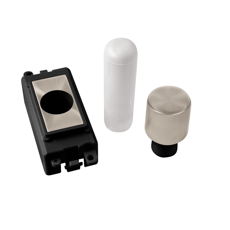 Click GridPro 1 Module Dimmer Mounting Kit - Black - Brushed Stainless – GM050BKBS